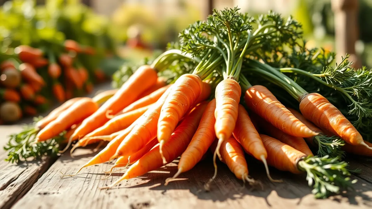 Cenouras frescas colhidas.