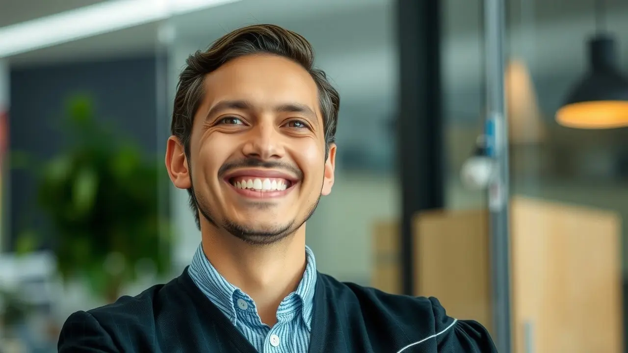 Pessoa sorrindo com certificado na mão