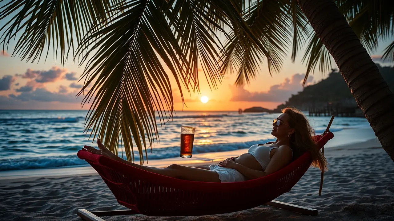 Sonho com cerveja em ambiente paradisíaco