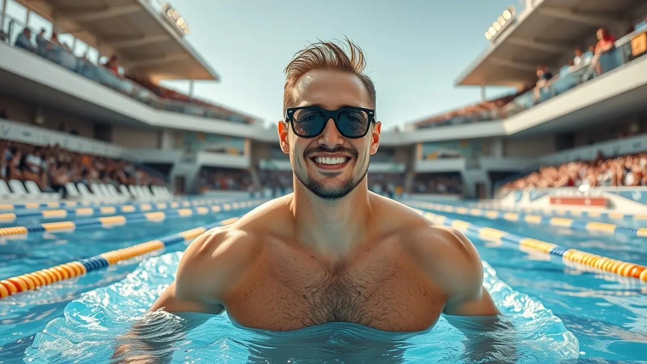 Sonhar com Cesar Cielo: Descubra o Significado e as Interpretações Cesar Cielo comemorando vitória na natação