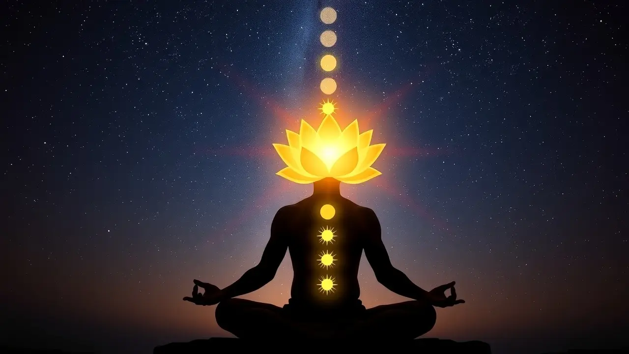 Meditação e chakra coronário brilhante