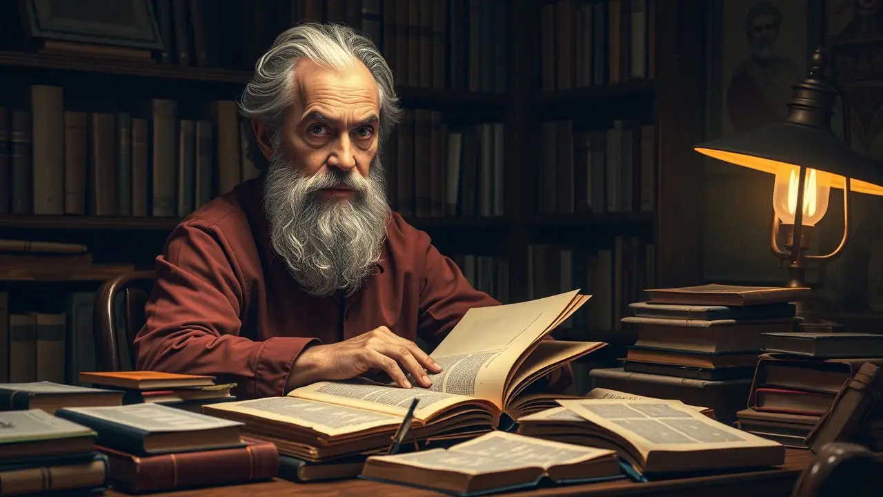 Charles Sanders Peirce estudando.