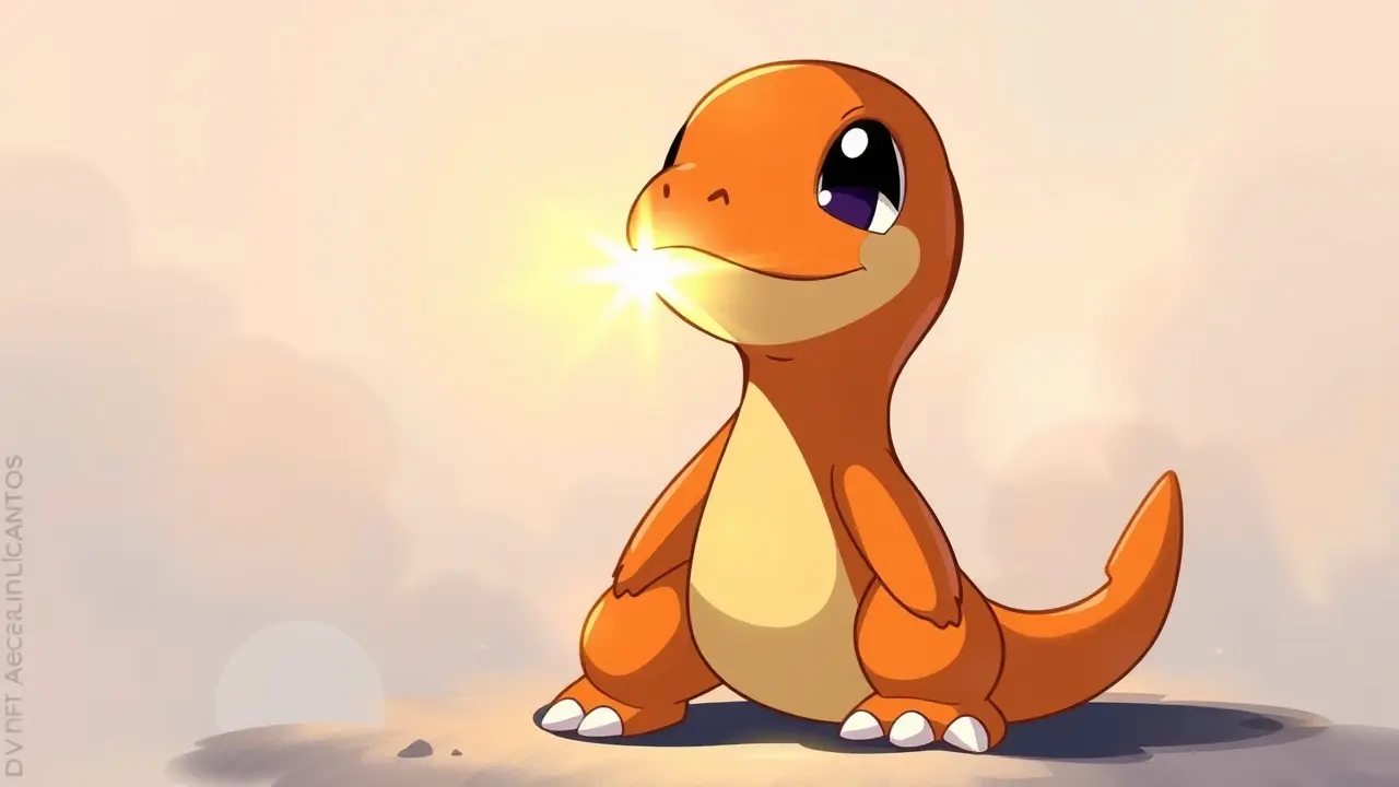 Charmander com chama na cauda