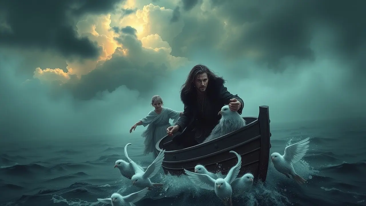 Sonhar com Caronte: Descubra o Significado e as Profundezas do Subconsciente Caronte guiando almas no rio Estige