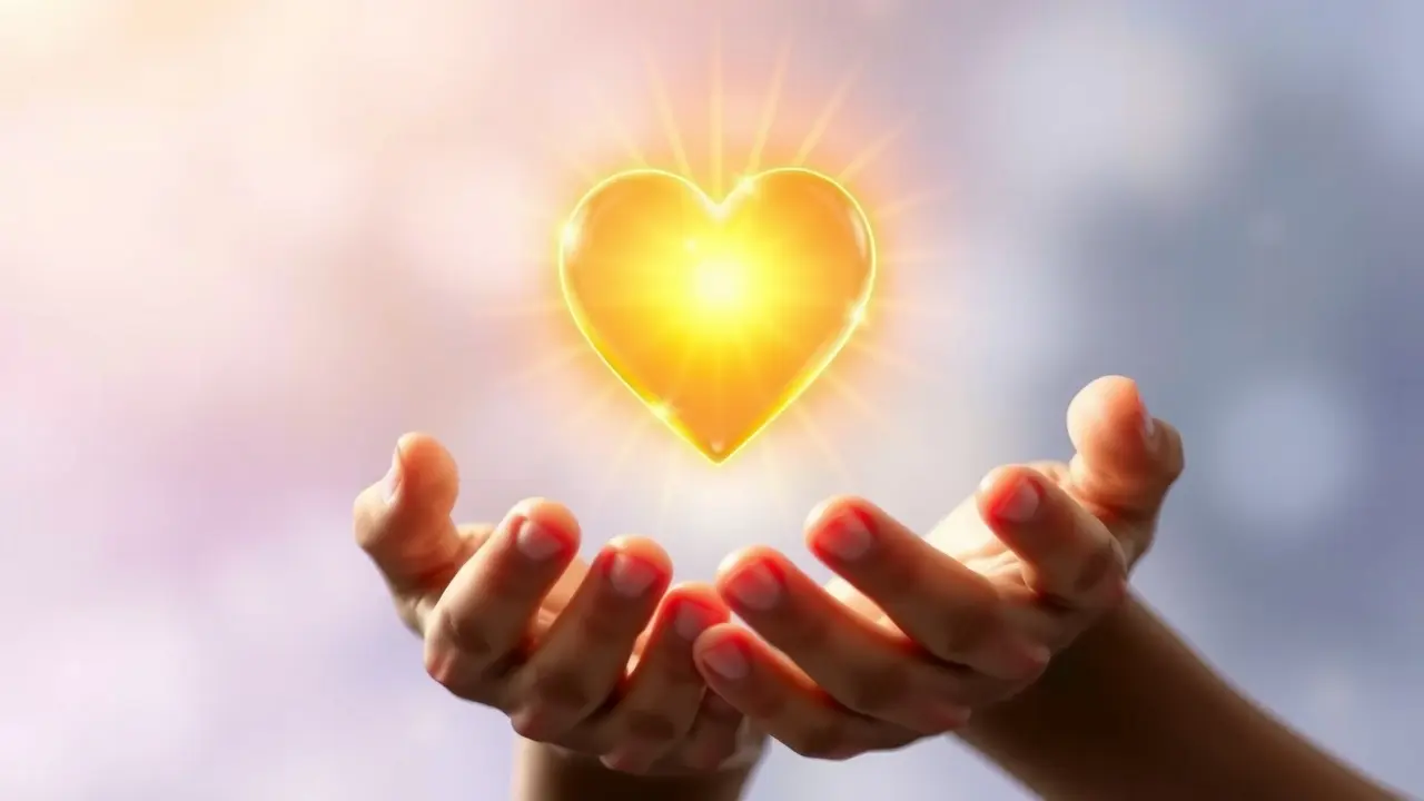 Sonhar com Chesed: Descubra o Significado Profundo e Espiritual Imagem de um coração luminoso irradiando luz dourada