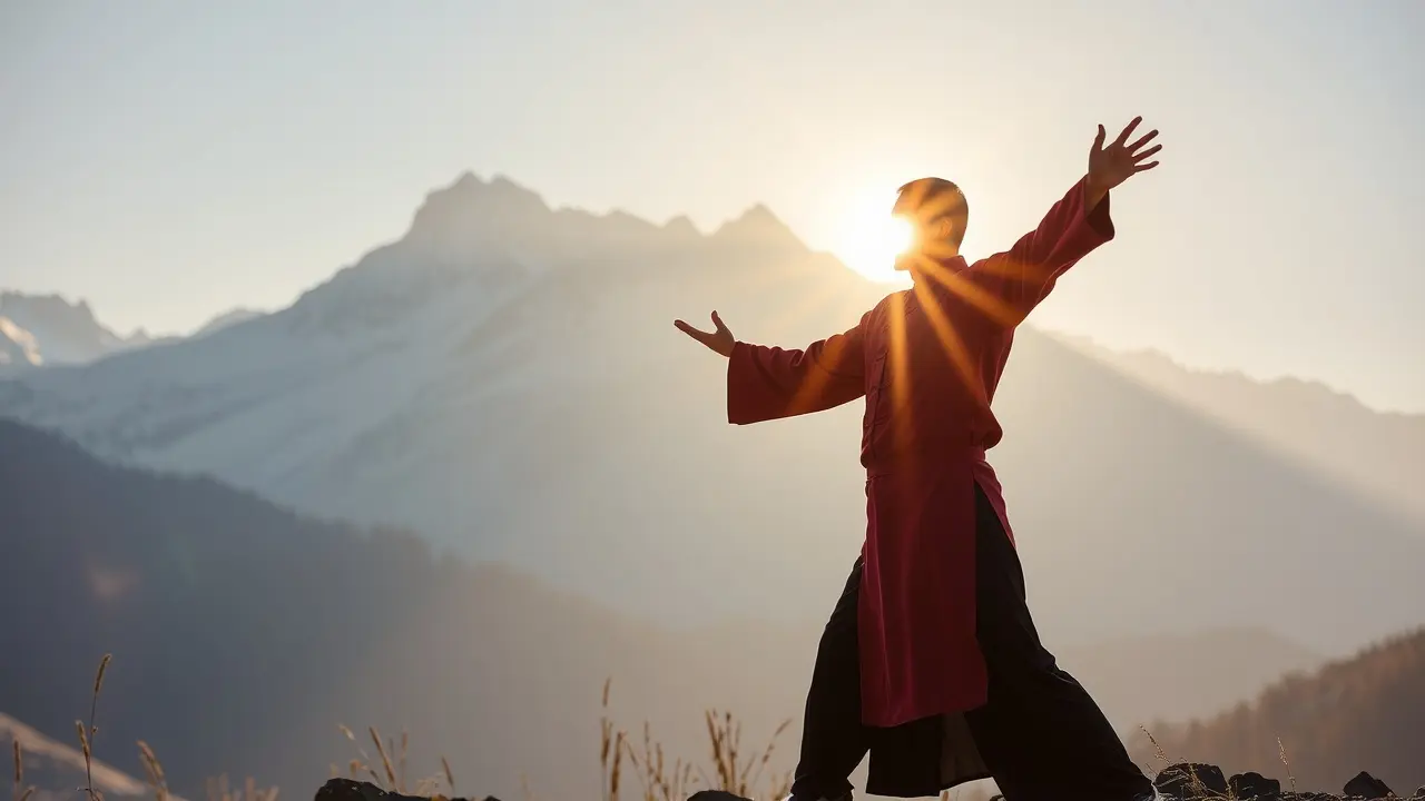 Sonhar com Chi Kung: Descubra o Significado e a Simbologia Pessoa praticando Chi Kung ao amanhecer