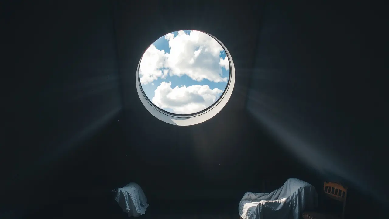 Sonhar com Claraboia: Descubra os Significados e Interpretações Quarto sótão iluminado por claraboia.
