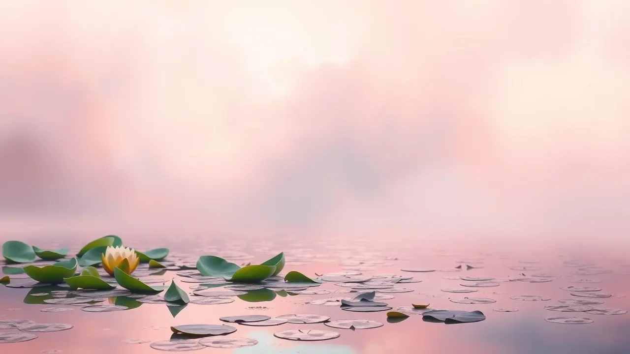 Sonhar com Claude Monet: Desvende os Significados Ocultos Paisagem onírica no estilo de Monet com lírios d'água.