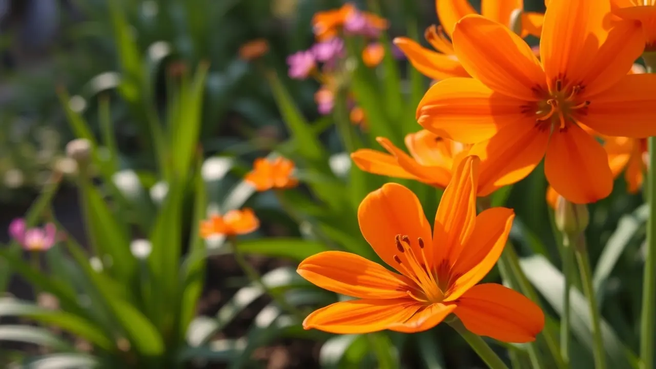 Flores de clívia laranja vibrantes