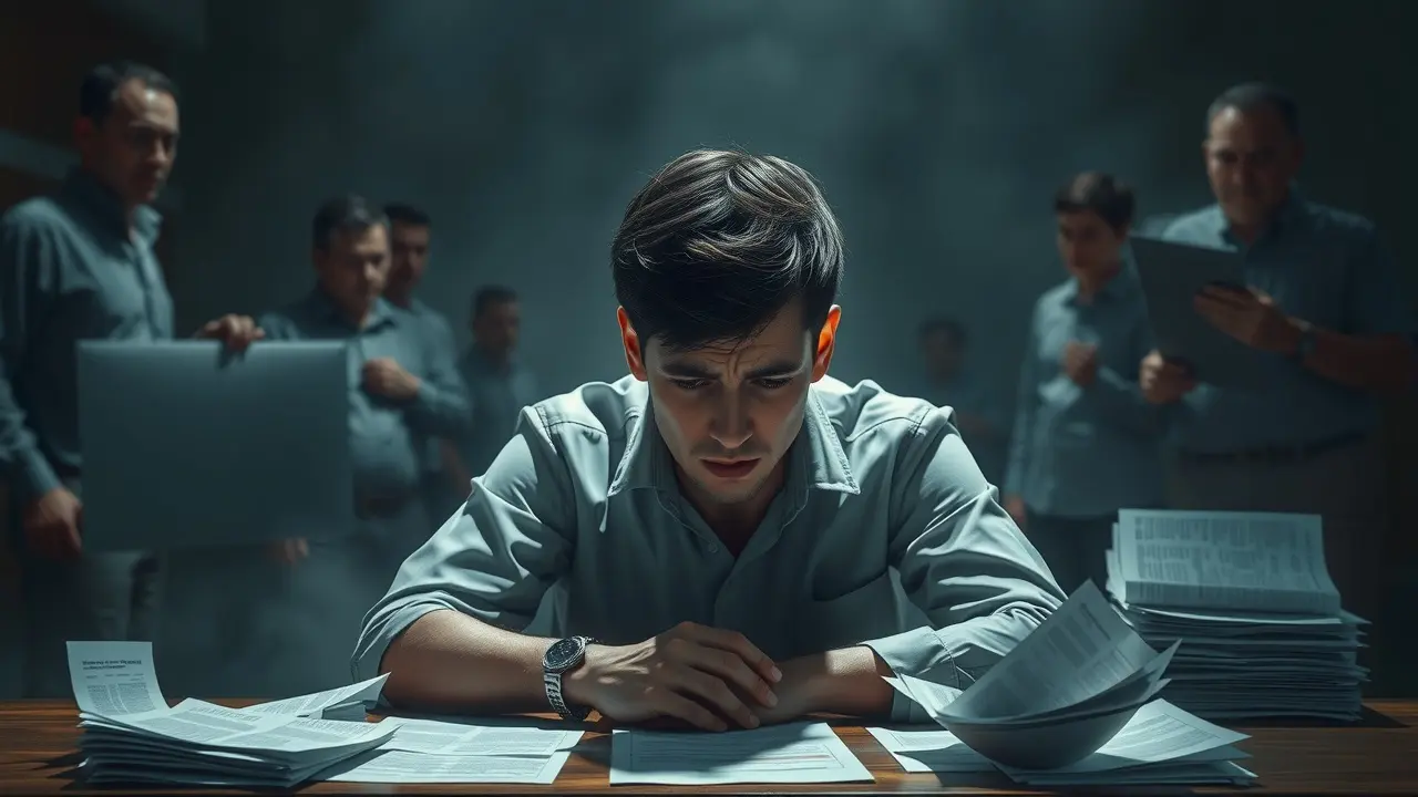 Pessoa estressada com cobranças