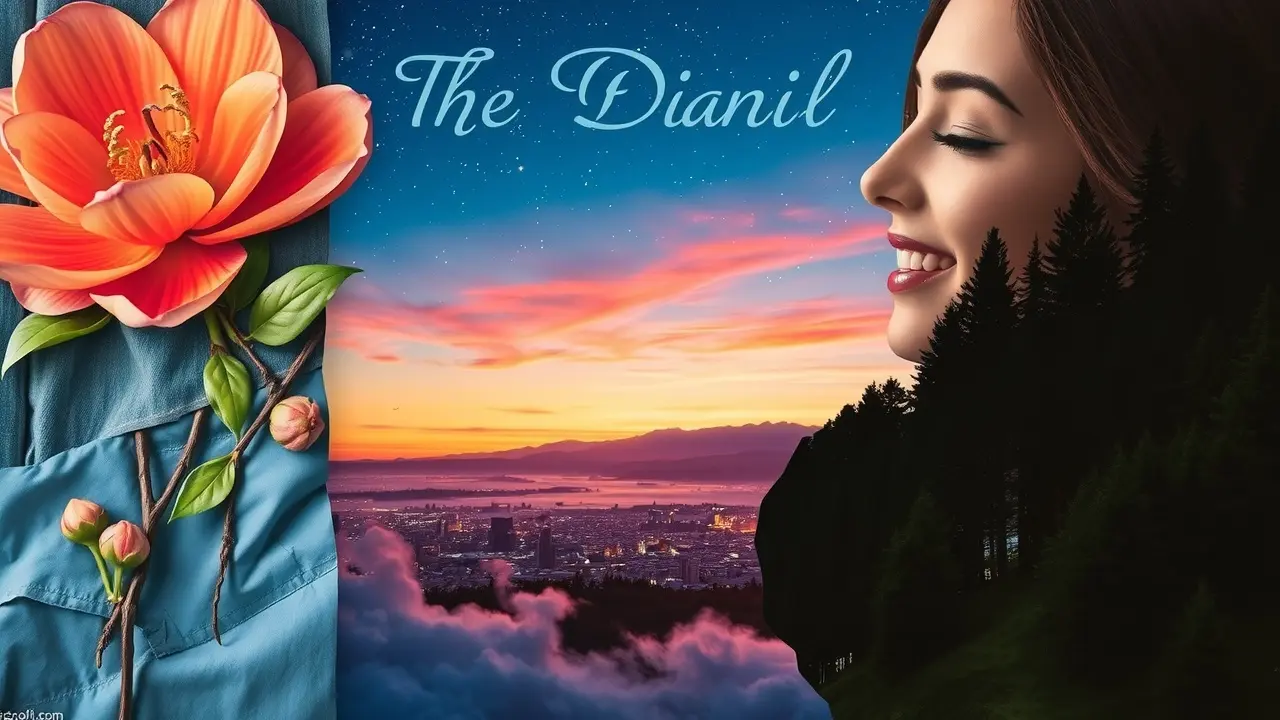 Colagem onírica representando a união de diferentes aspectos da vida.