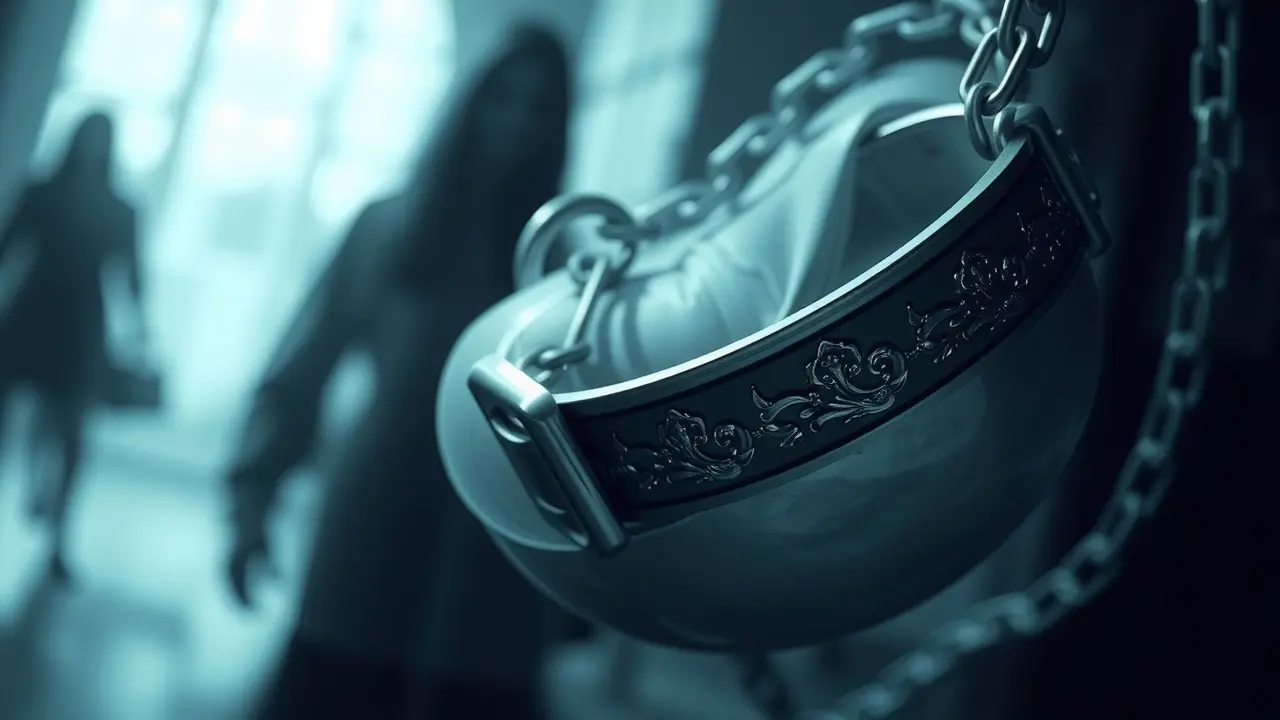 Sonhar com Coleira: Descubra os Significados e Interpretações Coleira brilhante flutuando em um sonho, simbolizando controle.