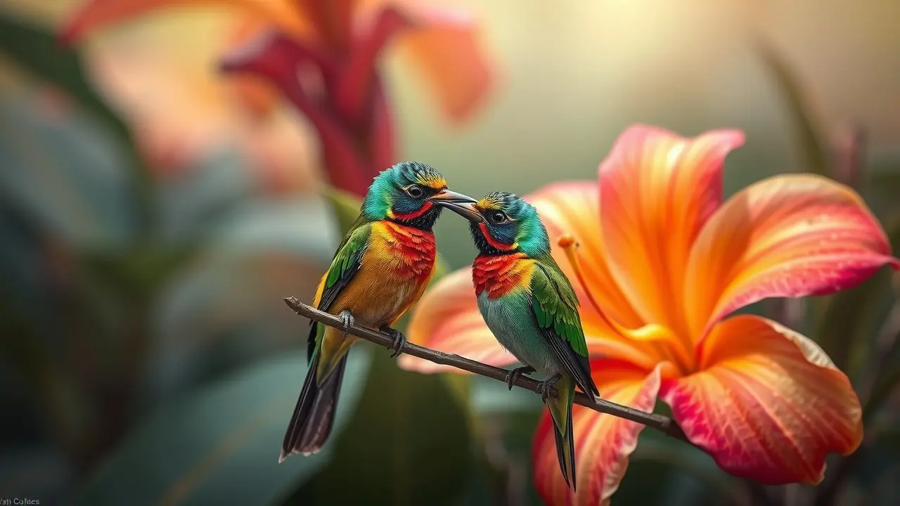 Sonhar com Colibri: Descubra o Significado e as Mensagens Ocultas Colibri voando em frente a flor tropical