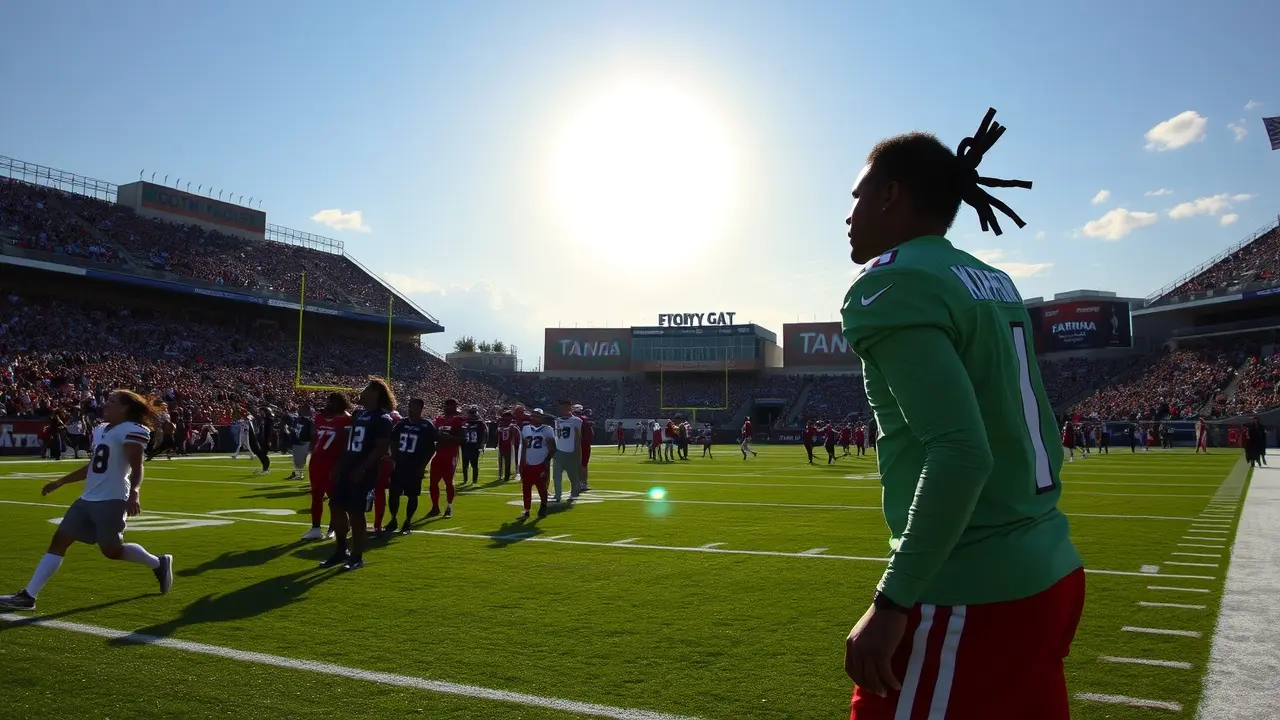 Sonhar com Colin Kaepernick: Descubra o Significado Oculto Colin Kaepernick ajoelhado em campo de futebol