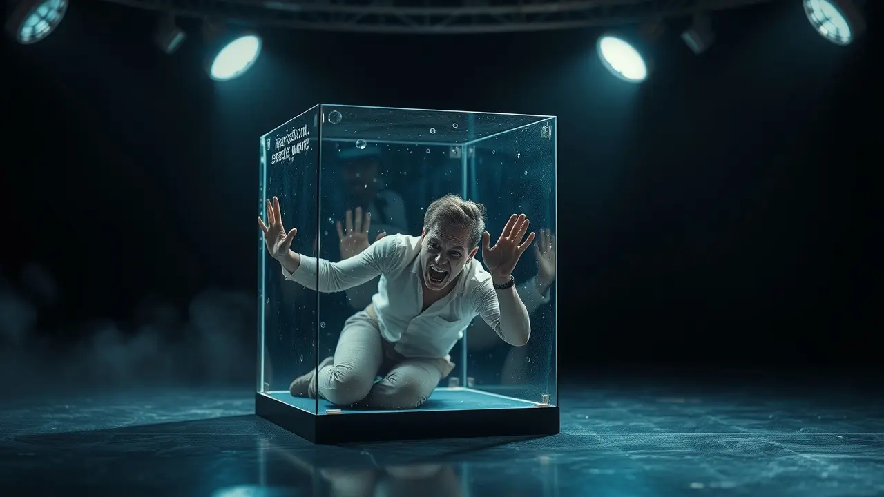 Sonhar com Compressão: Descubra o Significado e Interpretações Pessoa presa em caixa transparente sendo comprimida