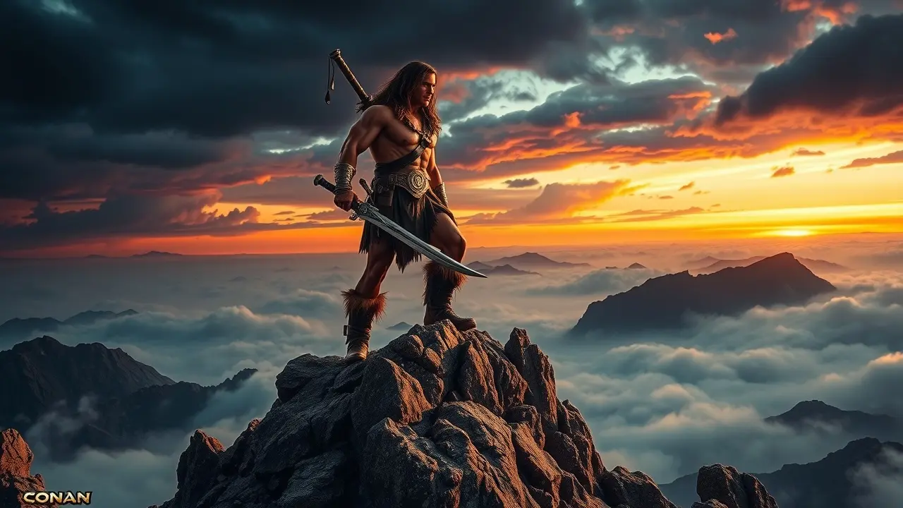 Conan, o Bárbaro forte e determinado.