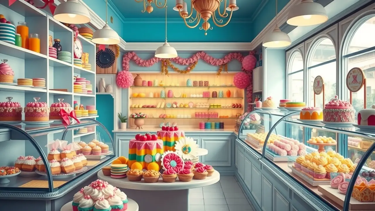 Sonhar com Confeitaria: Descubra os Significados Ocultos Confeitaria colorida com doces diversos