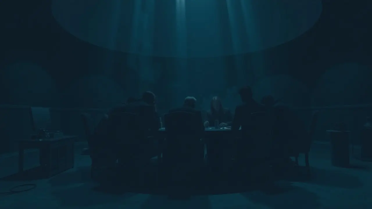 Ilustração sombria de uma conspiração