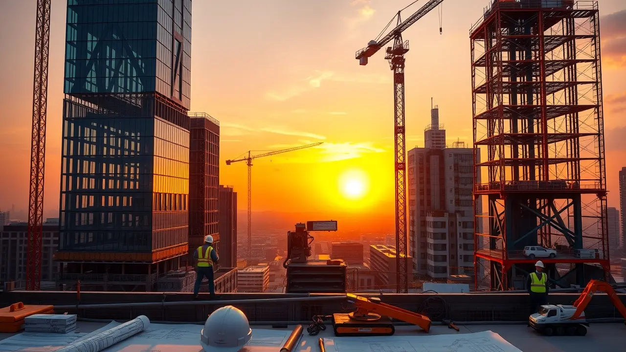 Sonhar com Construção: Descubra os Significados e Interpretações Construção de um arranha-céu ao nascer do sol.