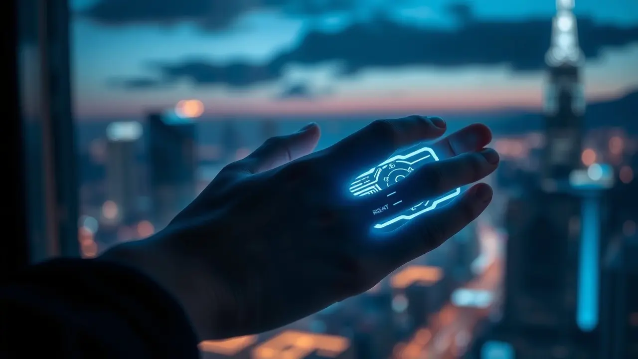 Sonhar com Controle: Descubra o Significado e as Mensagens Ocultas Mão segurando painel de controle brilhante.