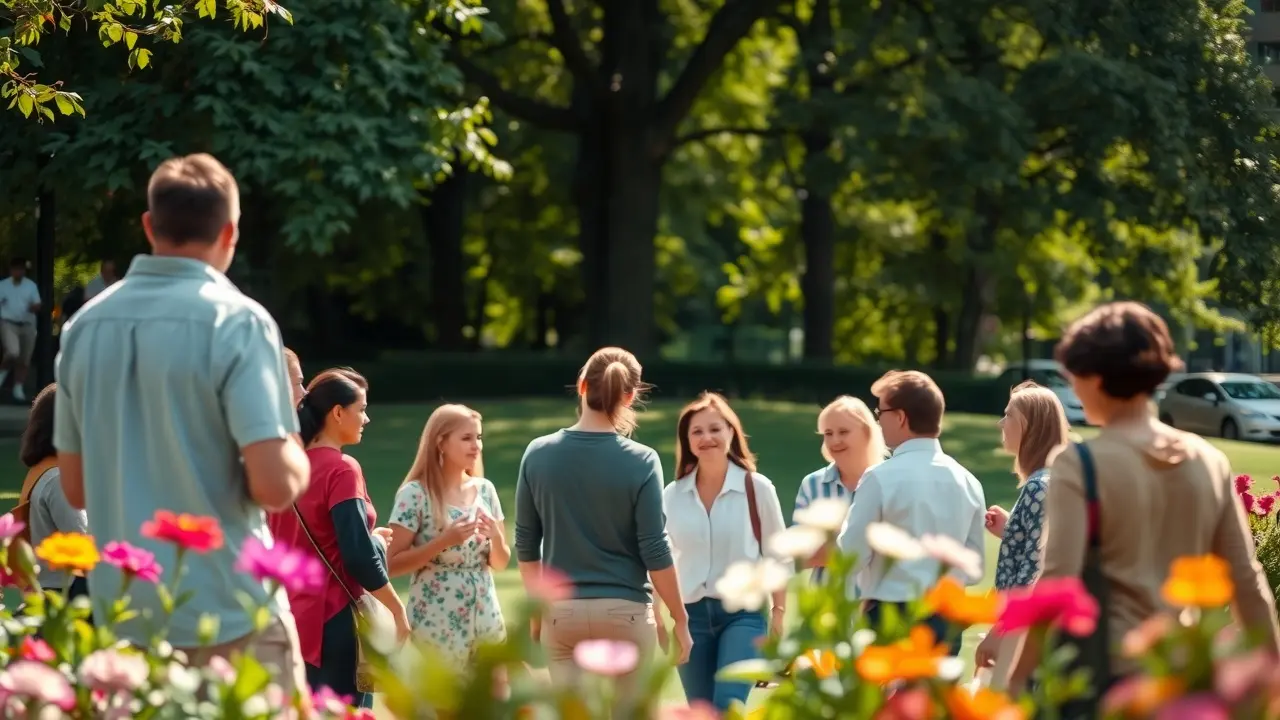 Sonhar com Convívio: Descubra os Significados e Interpretações Grupo de pessoas convivendo em um parque ensolarado