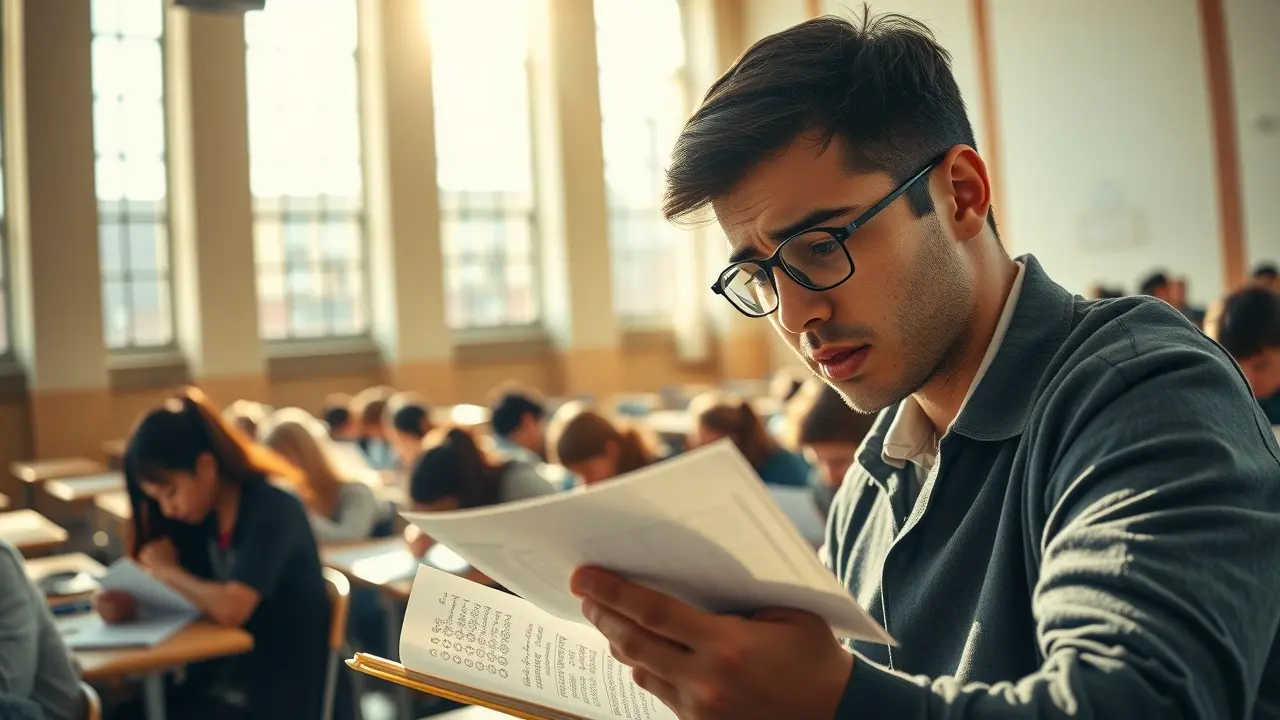 Pessoa colando em prova: Insegurança e medo.