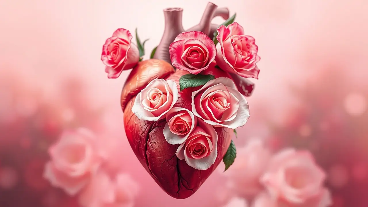 Imagem de um coração com rosas, simbolizando sonhos e emoções.