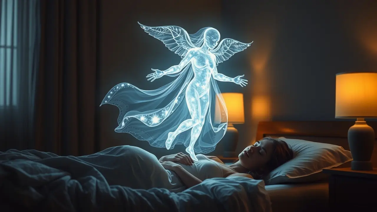 Mulher sonhando com corpo astral