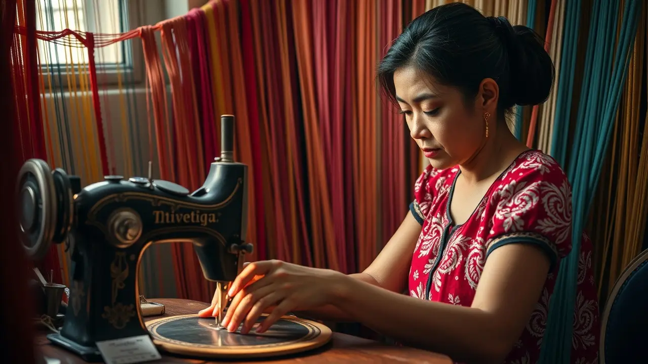 Sonhar com Costureira: Descubra os Significados e Interpretações! Costureira trabalhando em máquina de costura