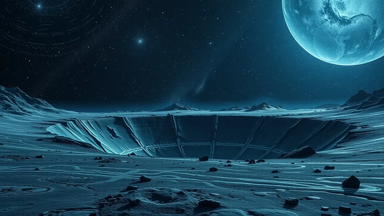 Sonhar com Cratera de Impacto: Descubra o Significado Oculto Cratera de impacto em planeta desolado