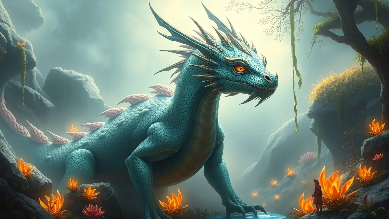 Dragão gentil em um sonho