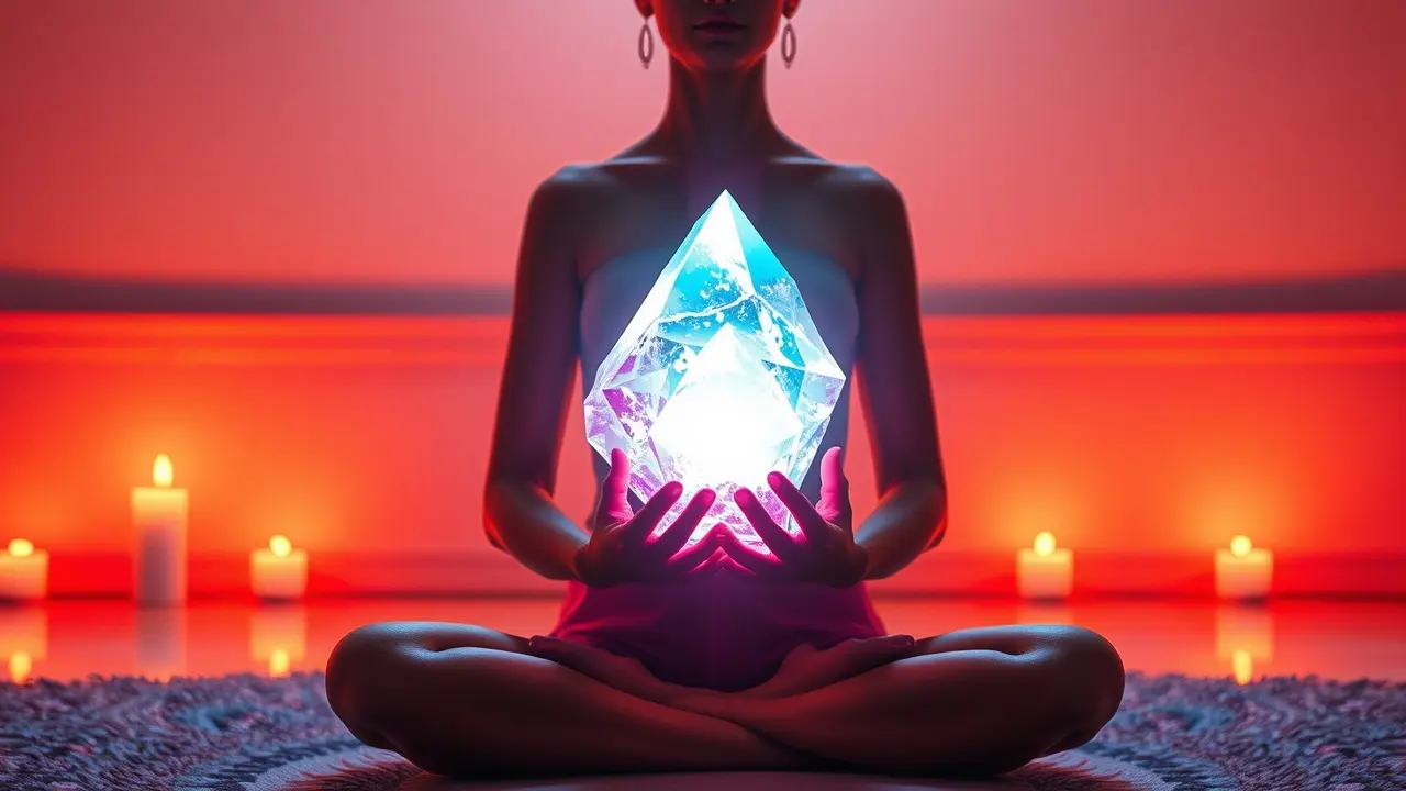 Significado de Sonhar com Cristal Mágico: Desvende os Segredos! Pessoa meditando com cristal mágico brilhante