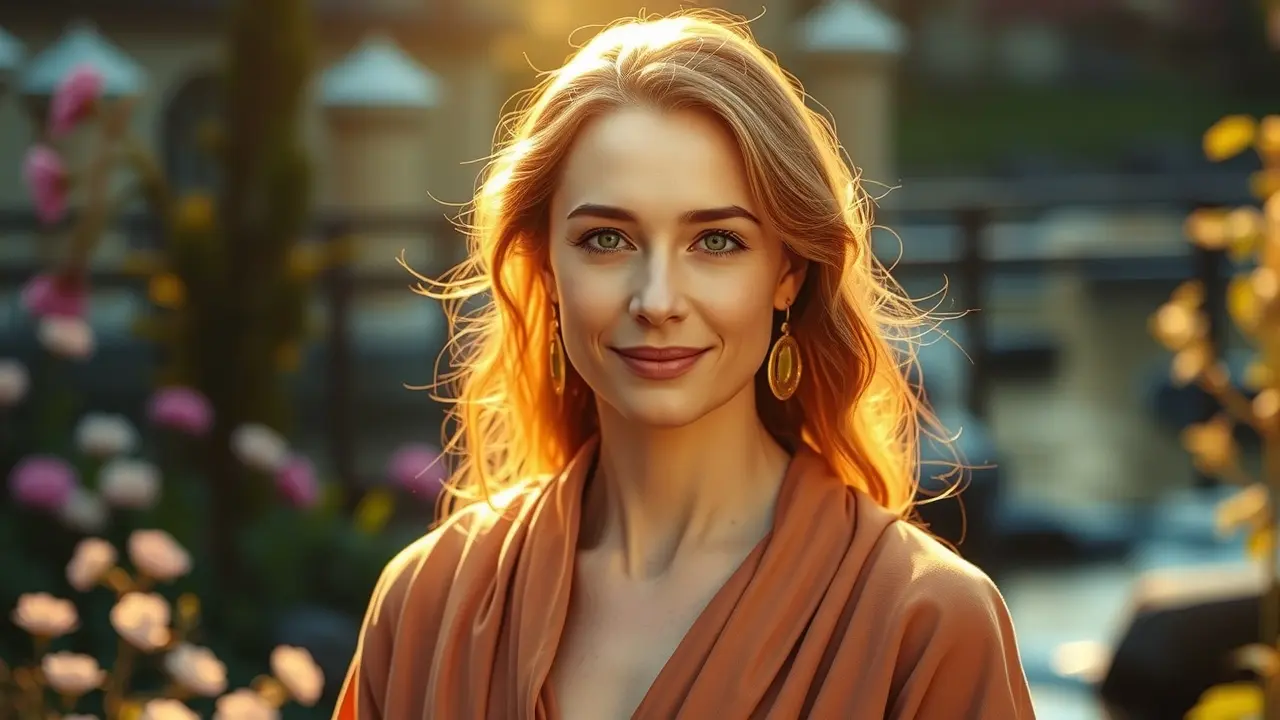 Sonhar com Cristiane: Descubra o Significado e as Interpretações Mulher serena em jardim, representando o sonho com Cristiane.