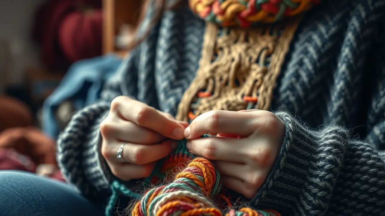 Sonhar com Crochê: Descubra o Significado e as Mensagens Ocultas Mãos crocheando com lã colorida.