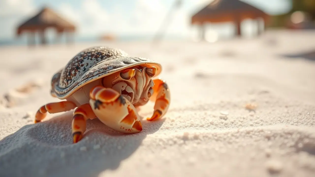Significado de Sonhar com Crustáceo: Desvende os Mistérios! Caranguejo eremita na areia.