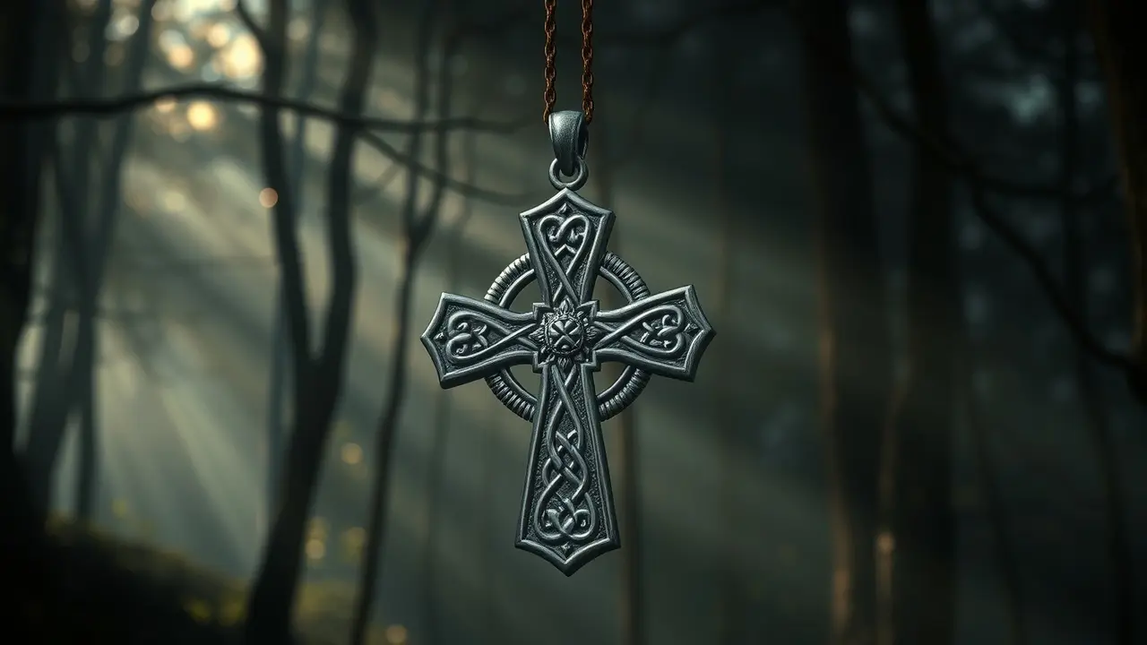 Significado de Sonhar com Cruz Celta: Desvendando os Símbolos Ancestrais Cruz celta de prata com detalhes intrincados