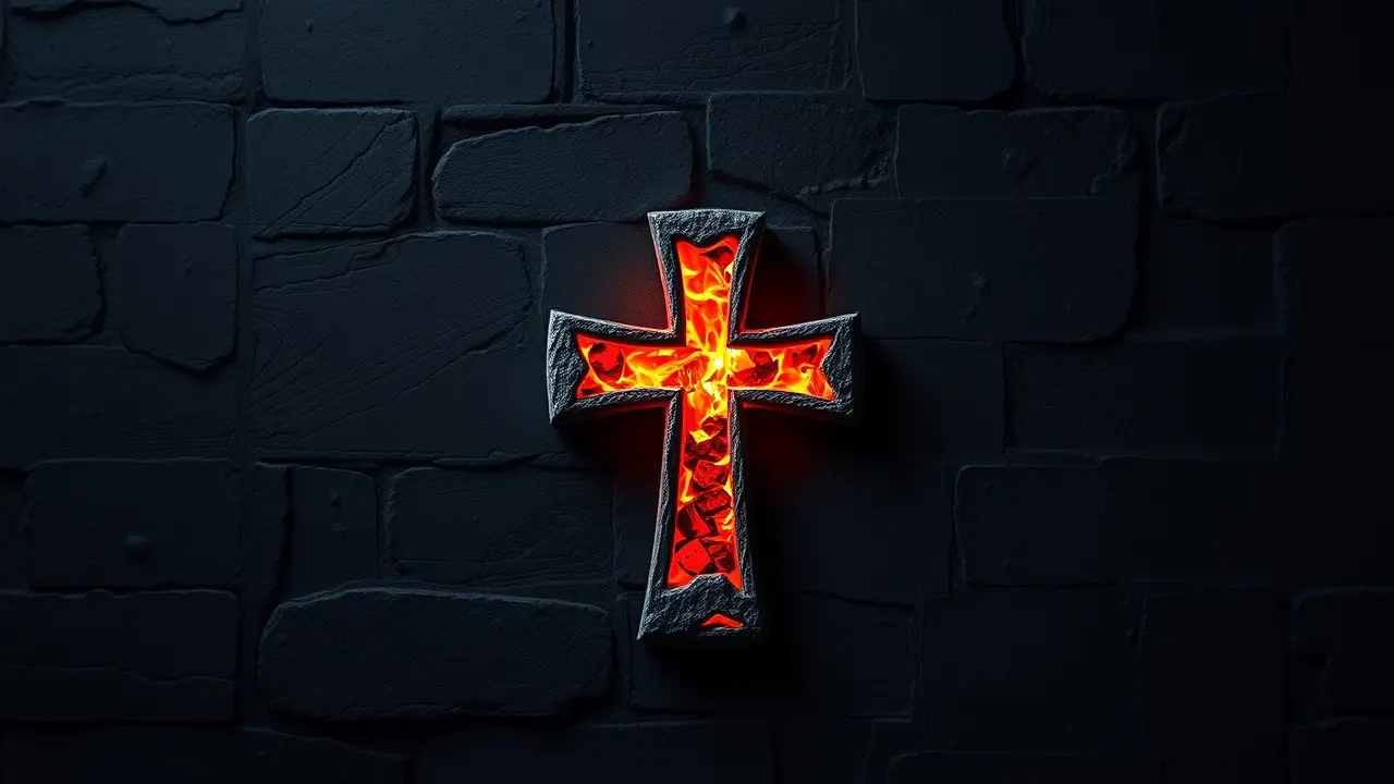 Sonhar com Cruz de Malta: Descubra os Significados Ocultos Cruz de Malta brilhante feita de brasas.