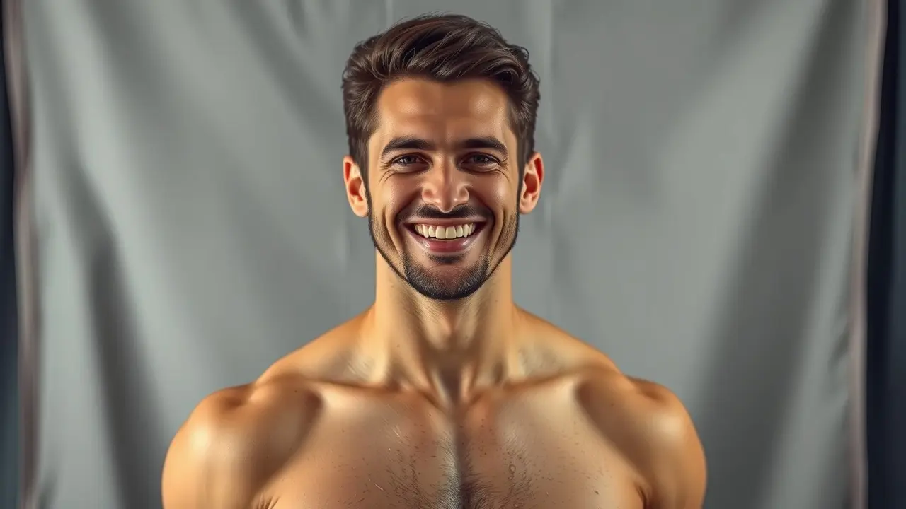 Homem confiante vestindo cueca nova