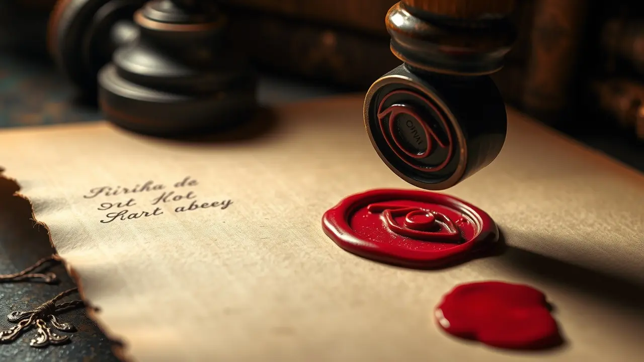 Sonhar com Cunho: Descubra o Significado e as Implicações Cunho de selar cartas em cera vermelha.