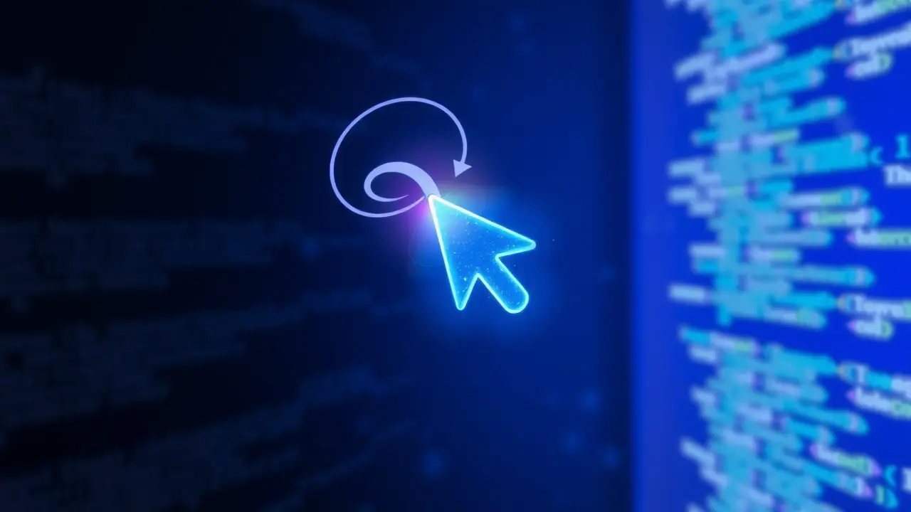 Significado de Sonhar com Cursor: Desvende os Símbolos! Cursor brilhante flutuando, simbolizando direcionamento.