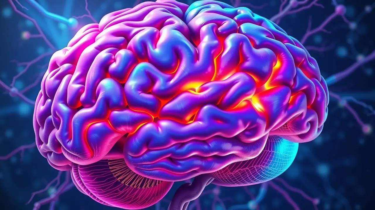 Ilustração vibrante do córtex cerebral