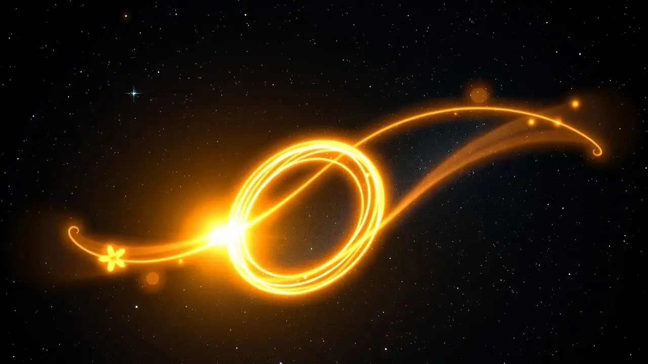 Runa Dagaz brilhando em meio a um céu noturno estrelado.