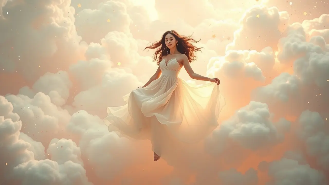 Significado de Sonhar com Daiane Garcia: Revelações e Interpretações Mulher sonhando com Daiane Garcia em um céu estrelado.