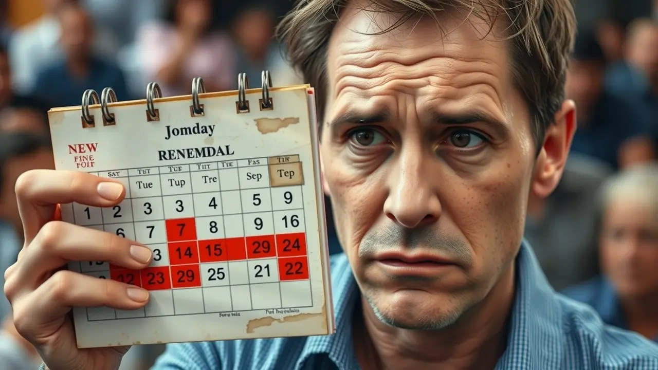 Sonhar com Data de Renovação de Documentos: Descubra o Significado Pessoa olhando calendário com data de renovação de documento marcada.