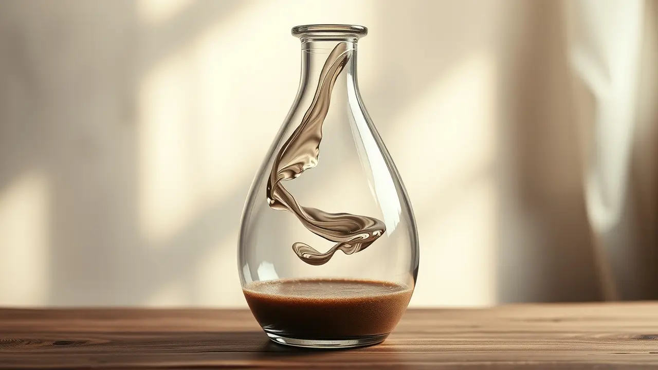 Decantação de líquido em um sonho