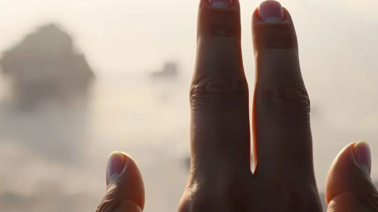 Mão com dedos em destaque
