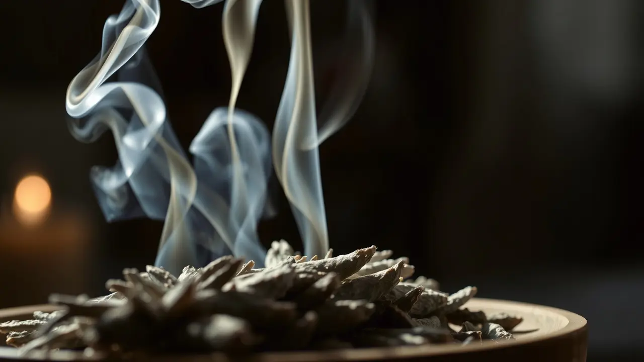 Defumação com sálvia para limpeza energética.