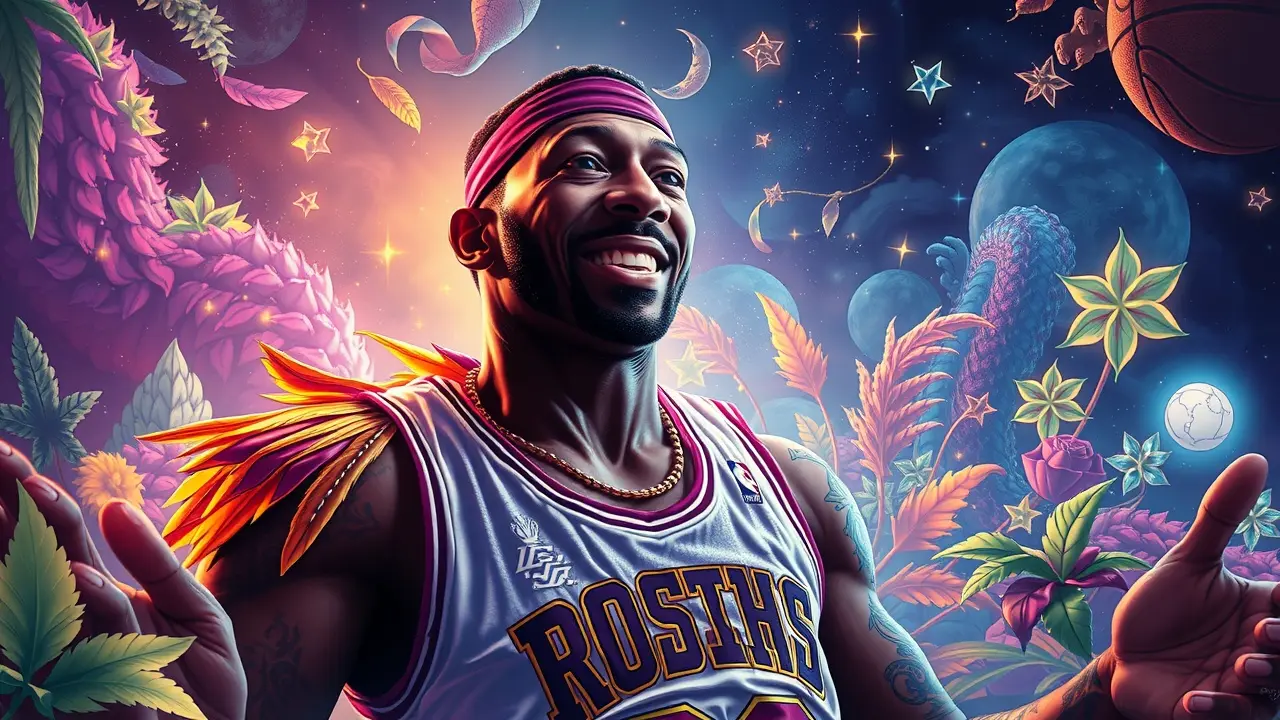 Significado de Sonhar com Dennis Rodman: Desvende os Símbolos! Dennis Rodman flutuando em um sonho