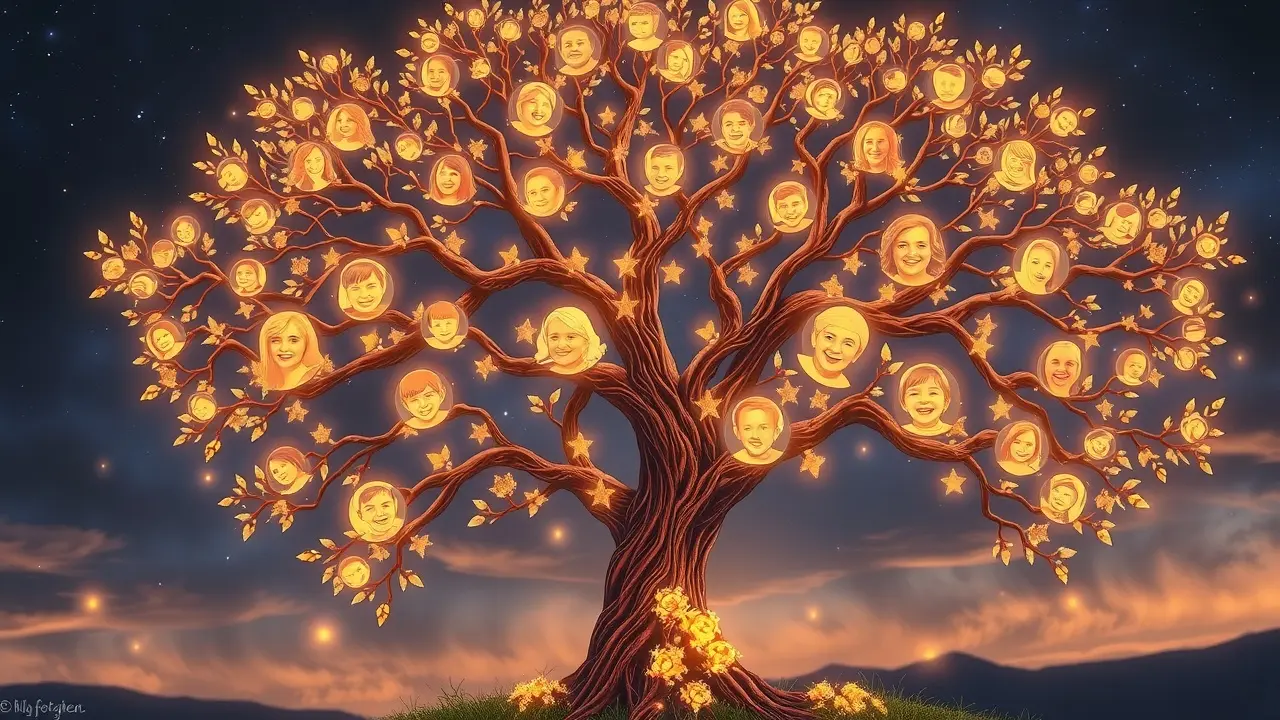 Árvore genealógica iluminada