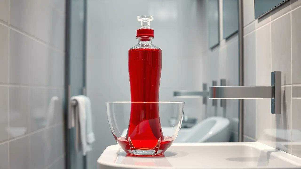 Desentupidor vermelho em vaso sanitário